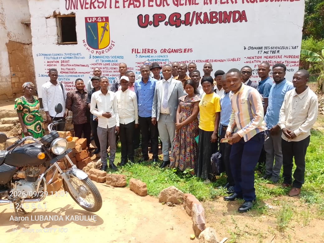 Kabinda : Le Recteur Justin Mwembo lance la préparation de l’ouverture de l’Université Pasteur Génie Interprofessionnel (UPGI)