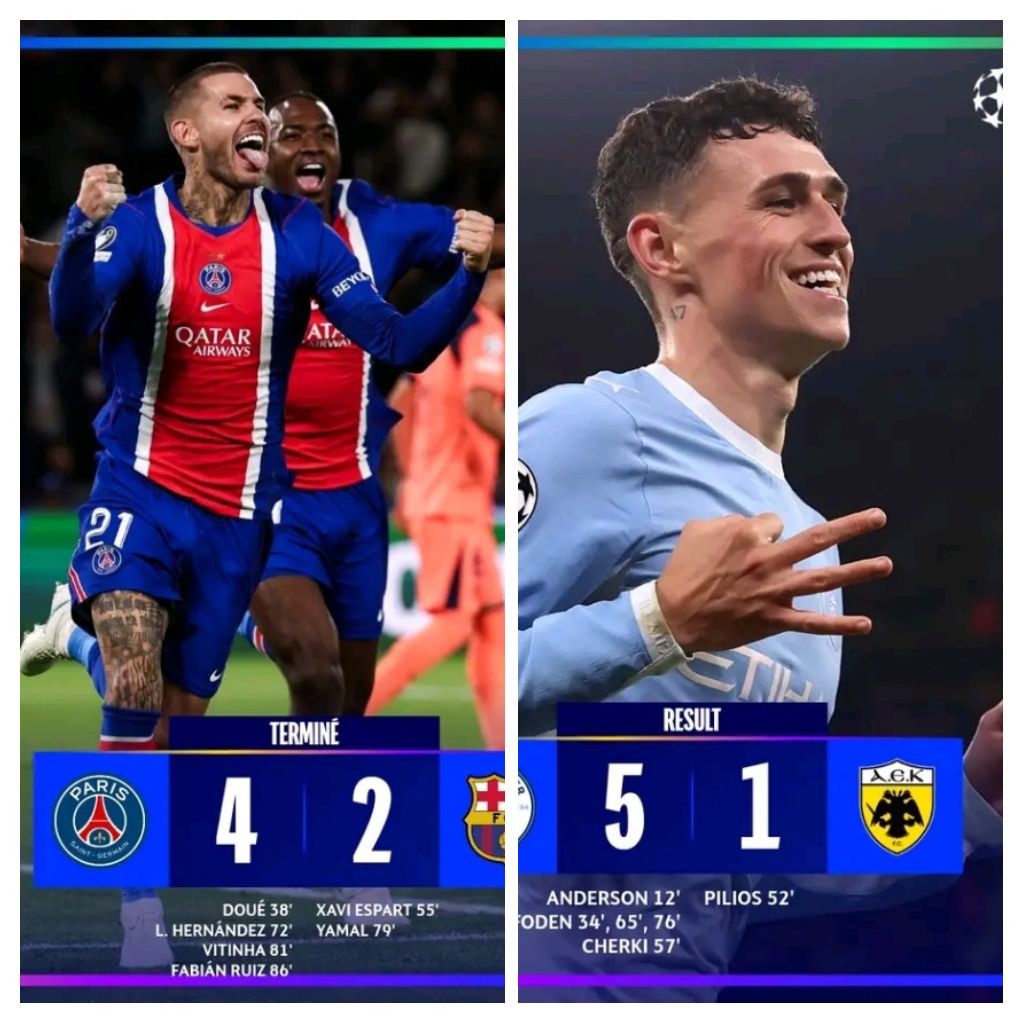 LIGUE DES CHAMPIONS : PARIS FAIT PLIER LE BARÇA, CITY DÉMOLIT L’AEK ET LIVERPOOL ARRACHE UN SUCCÈS FOU !